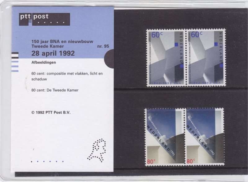 Netherlands, Scott #810/11,1992,MNH,Presentation Pack,CV$4.00