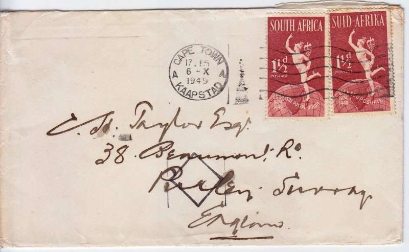South Africa,Union,Cover,From Cape Town to England,1949