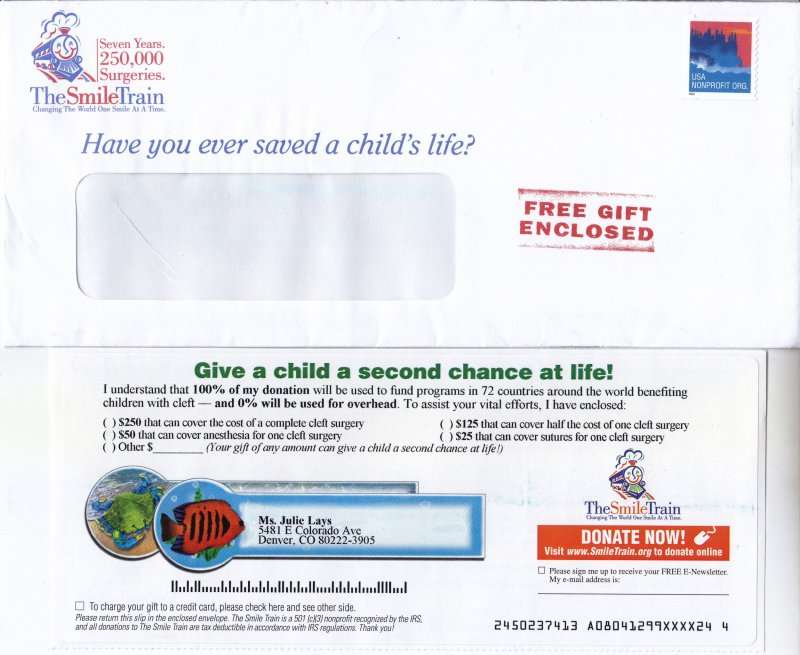 USA ,Service Indicator Non Profit Organisation, Two covers