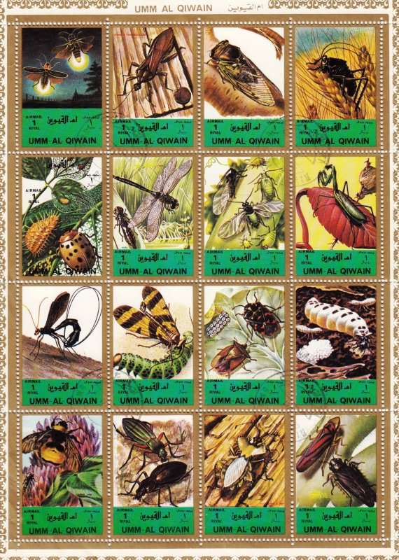 United Arab Emirates,UMM Al QIWAIN,1973,Tropical fish sheet,MNH,CTO