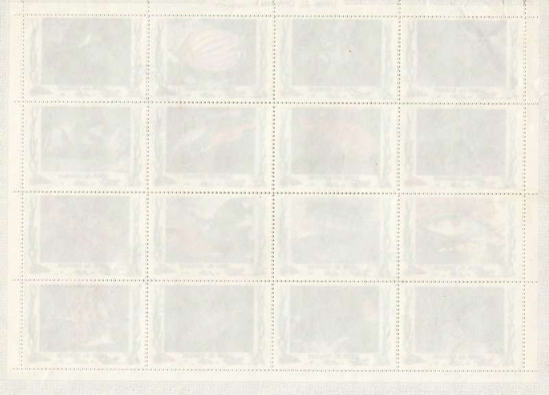 United Arab Emirates,UMM Al QIWAIN,1973,Tropical fish sheet,MNH,CTO