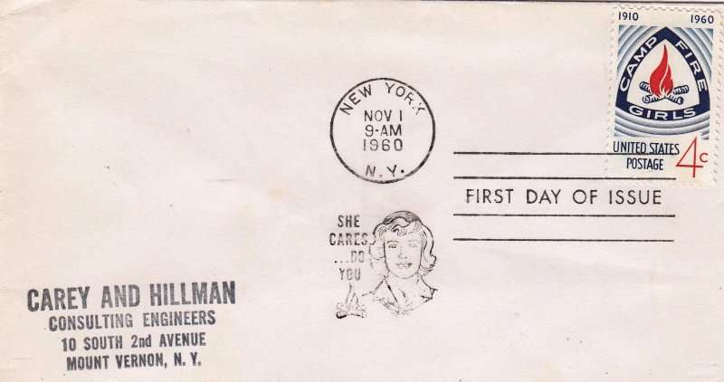 US, Scott #1167,1960,FDC,Size 16.6cmX9.4cm