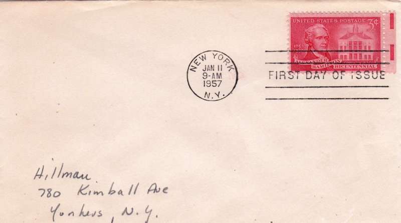 US, Scott #1086,1957,FDC,Size 16.6cmX9.4cm