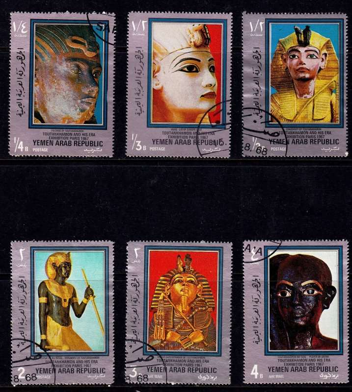 Yemen, Scott #269,269a,269b,269c,269d,269e,1971,Toutankhamon,VFU