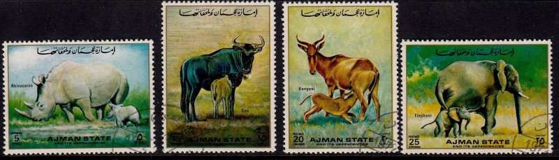 United Arab Emirates,Ajman,animals,1972,MNH,CTO