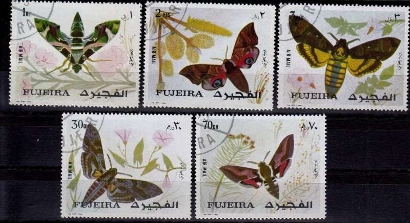 United Arab Emirates,Fujeria,1972,Butterflies,MNH,CTO,air,mail