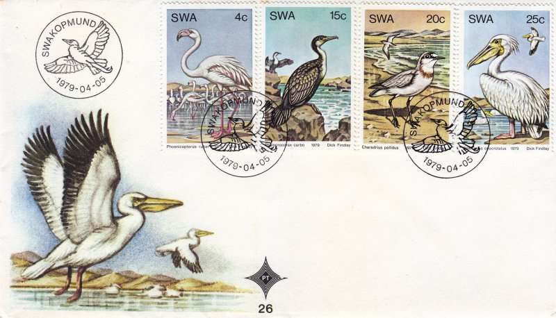 South West Africa,Scott#429,432 ,1979,FDC and information card,Birds