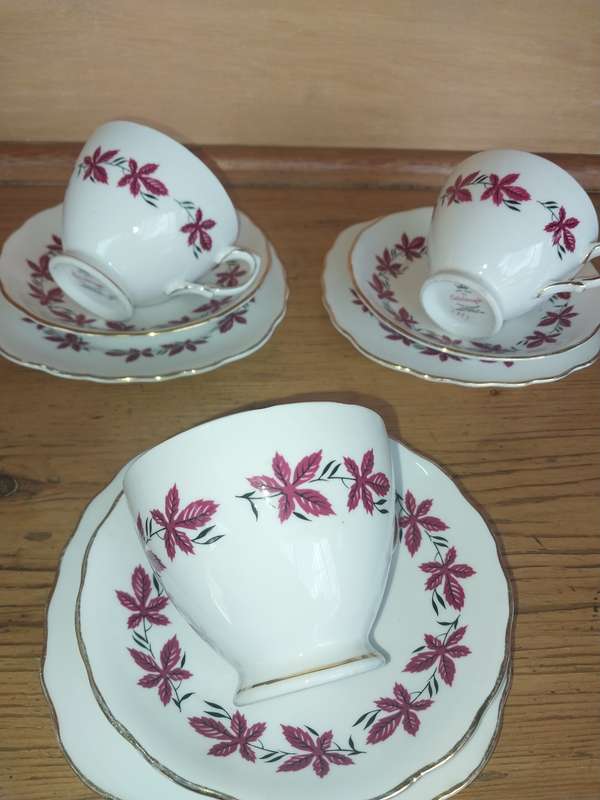 Three vintage colclough China tea cups