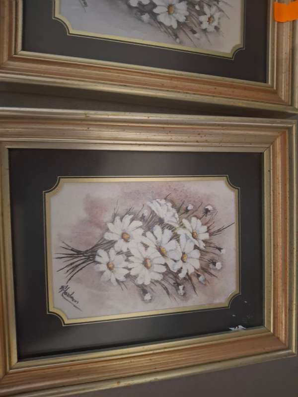 A pair of sighed floarl small prints