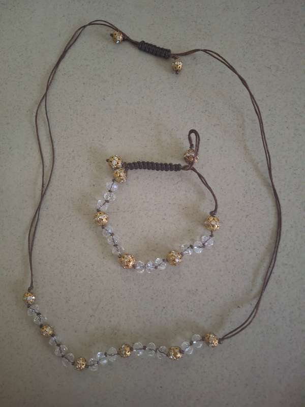 Costume crystal style necklace and bangle set