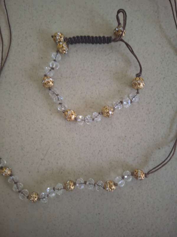 Costume crystal style necklace and bangle set