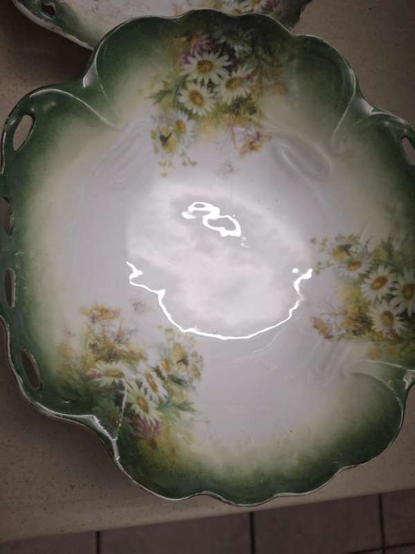 A pair of stunning vintage floarl display bowls