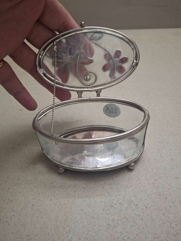 Small pretty butterfly glass trinket dish