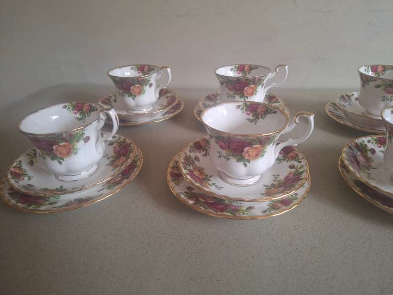 Ten stunning royal ablert tea cup trios