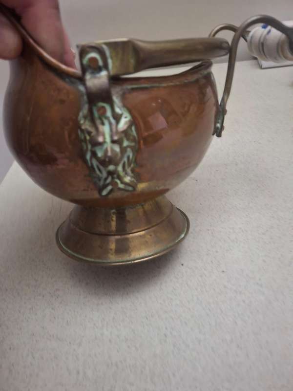 Small copper coal display bucket