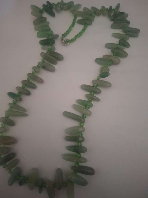 Green gem semi precious necklace