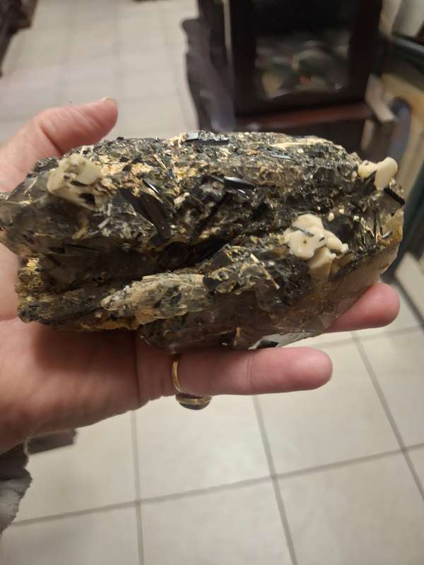 Stunning black matrix crystal stone