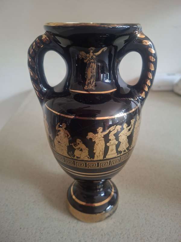 Double handled greek procelain vase