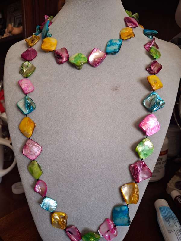 Stunning muilti colored shell necklace