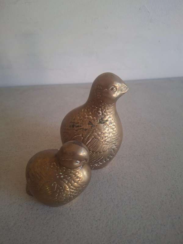 A pair of stunning brass birds