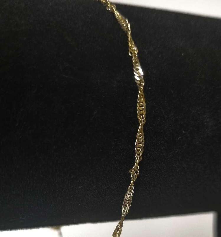 9ct Yellow and White Gold Singapore Twist Bracelet