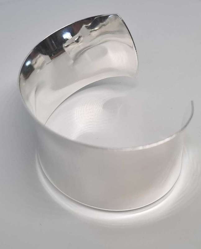 925 Silver Wide Band Open Cuff Bracelet