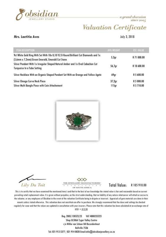 9ct White Gold Emerald and Diamond Ring