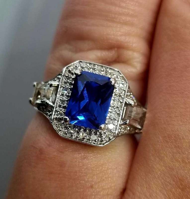 White Gold Diamond & Cubic Zirconia Ring