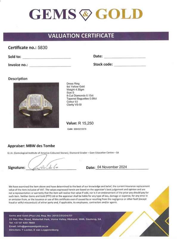 9ct Yellow and White Gold Diamond Ring