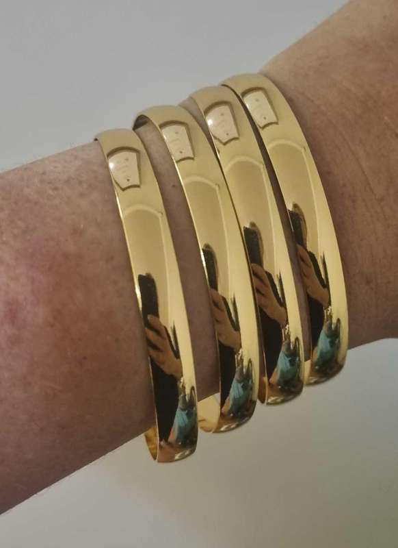 Set of Four 24ct Yellow Gold plated Bangles