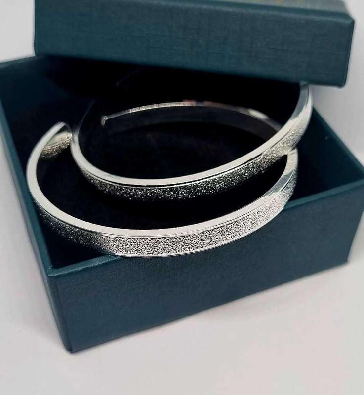 Set of Two 925 Silver Bangles