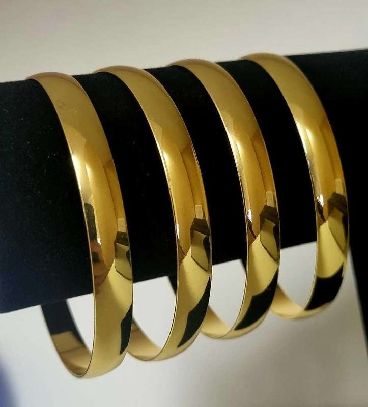 Set of Four 24ct Yellow Gold plated Bangles