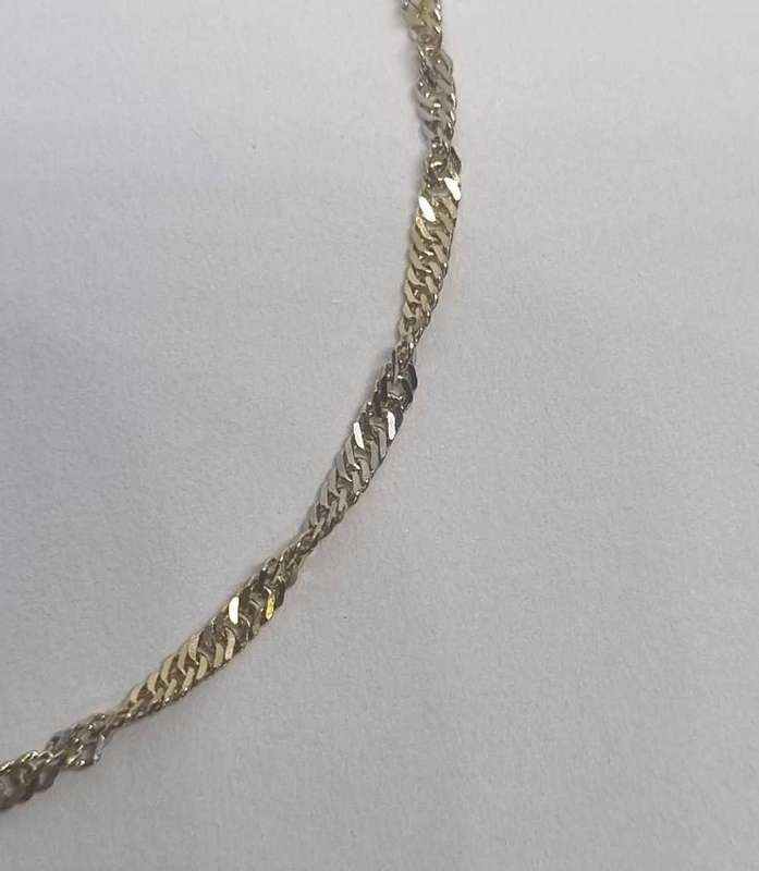 9ct Yellow and White Gold Singapore Twist Bracelet
