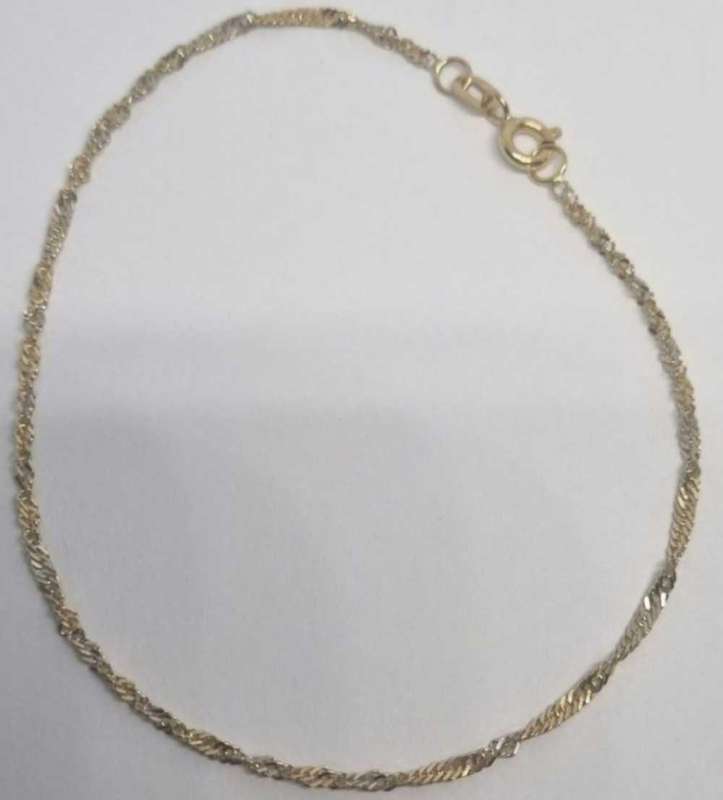9ct Yellow and White Gold Singapore Bracelet