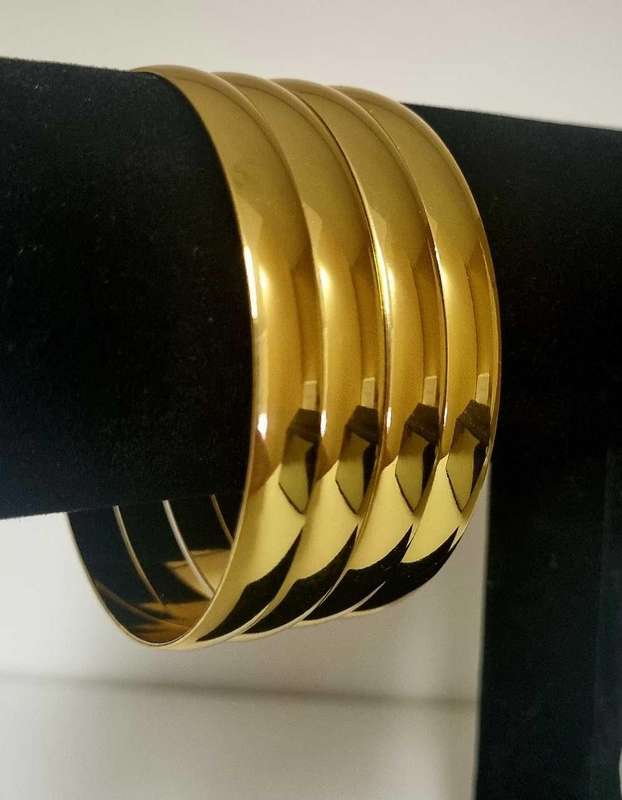 Set of Four 24ct Yellow Gold plated Bangles