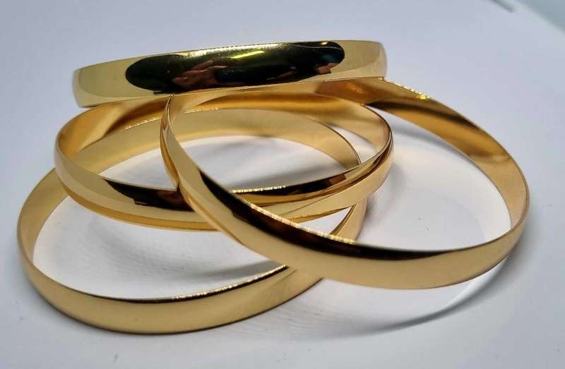 Set of Four 24ct Yellow Gold plated Bangles