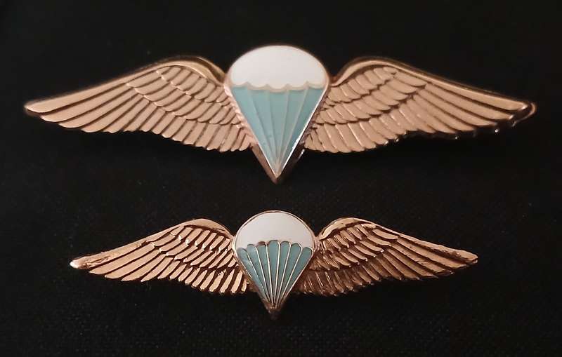 SA PARACHUTE BASIC PARATROOPER WING-8 JUMPS OR MORE    Full size and Mess Dress  L34