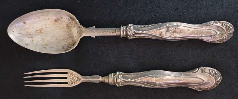Sterling Silver Christening Fork And Spoon 1871  ( With Hallmarks )