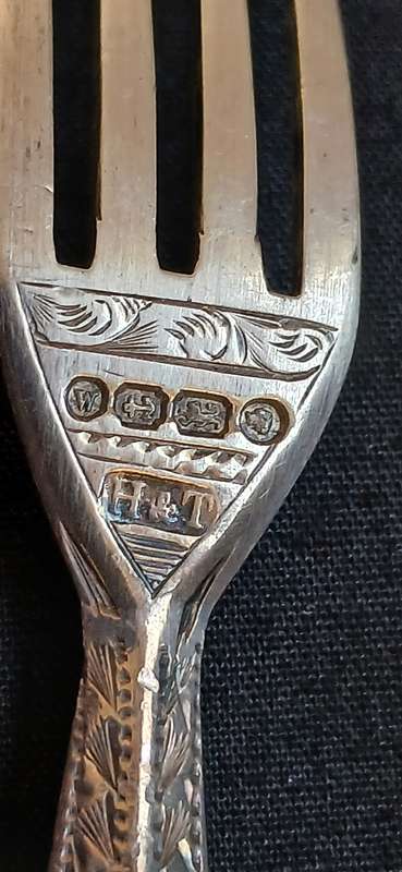 Sterling Silver Christening Fork And Spoon 1871  ( With Hallmarks )