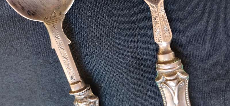 Sterling Silver Christening Fork And Spoon 1871  ( With Hallmarks )