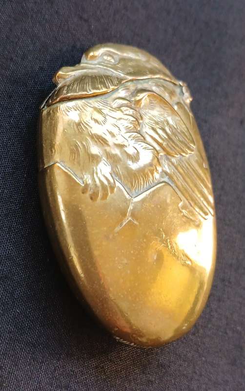 VINTAGE BRASS VESTA CASE WITH A FACE OF A DUCK                   " STUNNING "