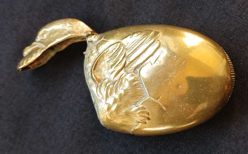 VINTAGE BRASS VESTA CASE WITH A FACE OF A DUCK                   " STUNNING "