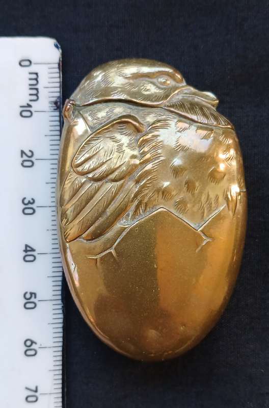 VINTAGE BRASS VESTA CASE WITH A FACE OF A DUCK                   " STUNNING "