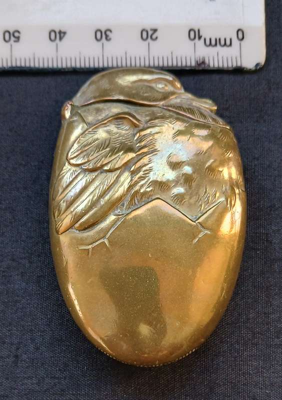 VINTAGE BRASS VESTA CASE WITH A FACE OF A DUCK                   " STUNNING "