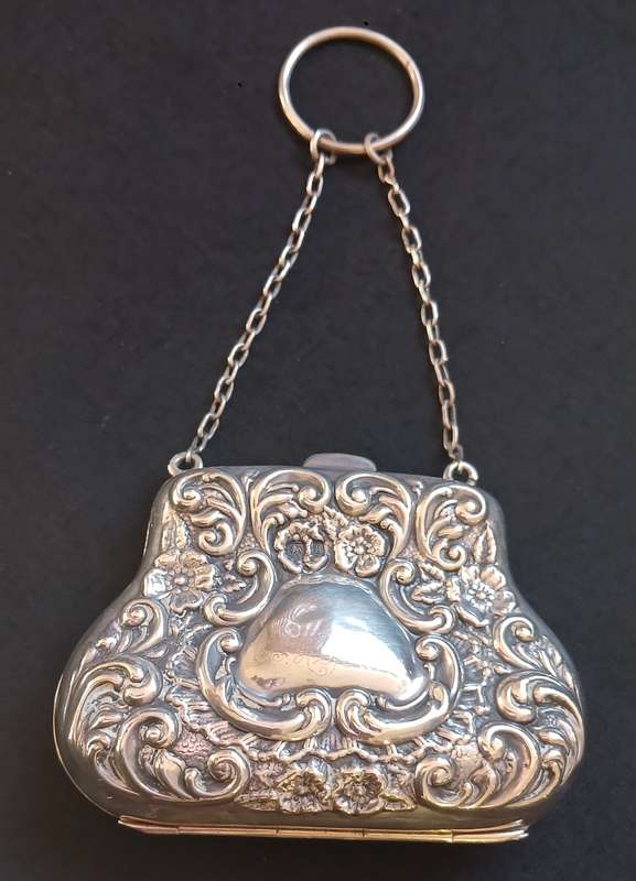 STERLING SILVER PURSE  1906 BIRMINGHAM --------------HALLMARKED SEE PHOTO'S