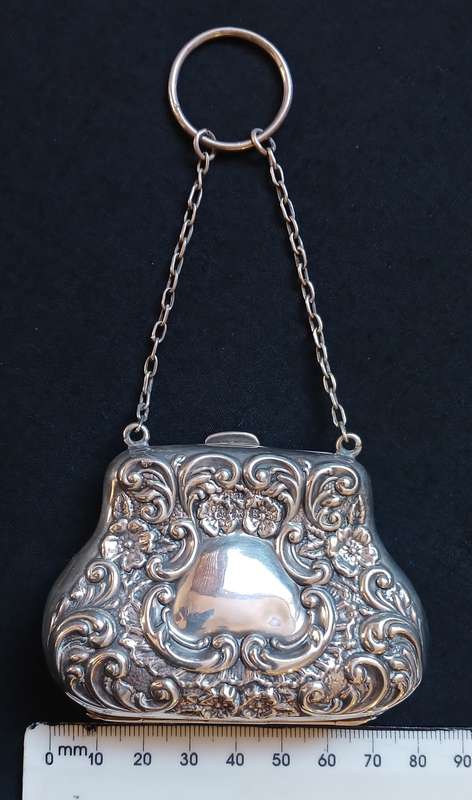 STERLING SILVER PURSE  1906 BIRMINGHAM --------------HALLMARKED SEE PHOTO'S