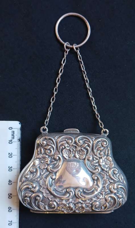 STERLING SILVER PURSE  1906 BIRMINGHAM --------------HALLMARKED SEE PHOTO'S