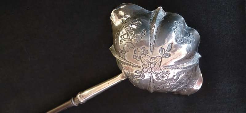 STERLING SILVER 1758 LONDON HALLMARKED  --- Double Lipped Toddy Ladle -----