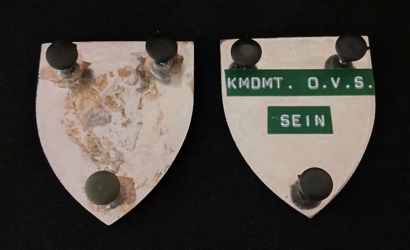 SADF ORANGE FREE STATE SIGNAL UNIT SHOULDER FLASH PAIR       ( NOTE 3 PINS REPAIRED  )      L50