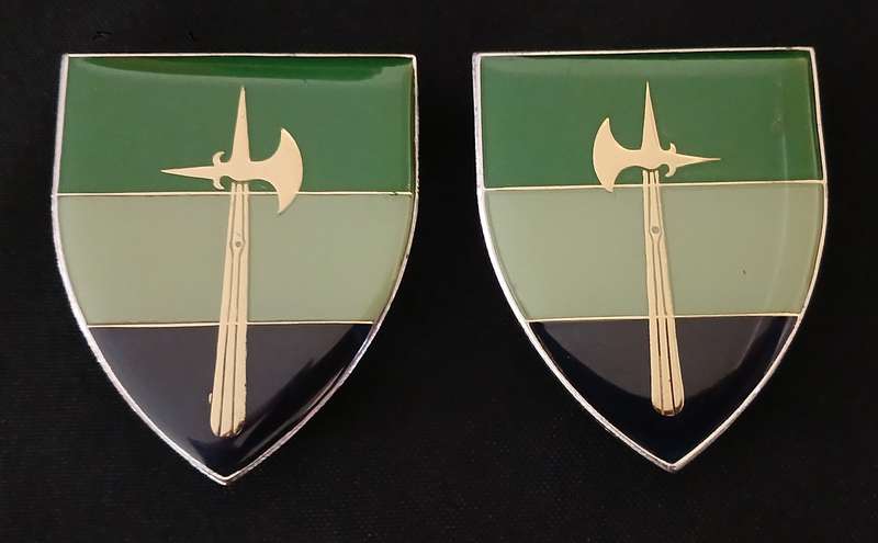 SADF 84 SIGNAL UNIT SHOULDER FLASH PAIR ( GOLD TYPE )                     L53